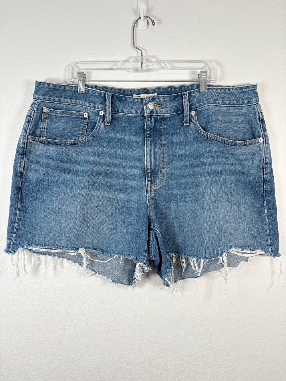 Women's Madewell High Wasted High Rise Cut Off Momjean Denim Shorts
